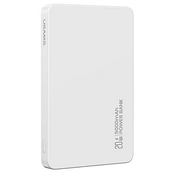Usams Powerbank indukcyjny 5000mAh 20W Pd Fast Charge biały/white Cy Series