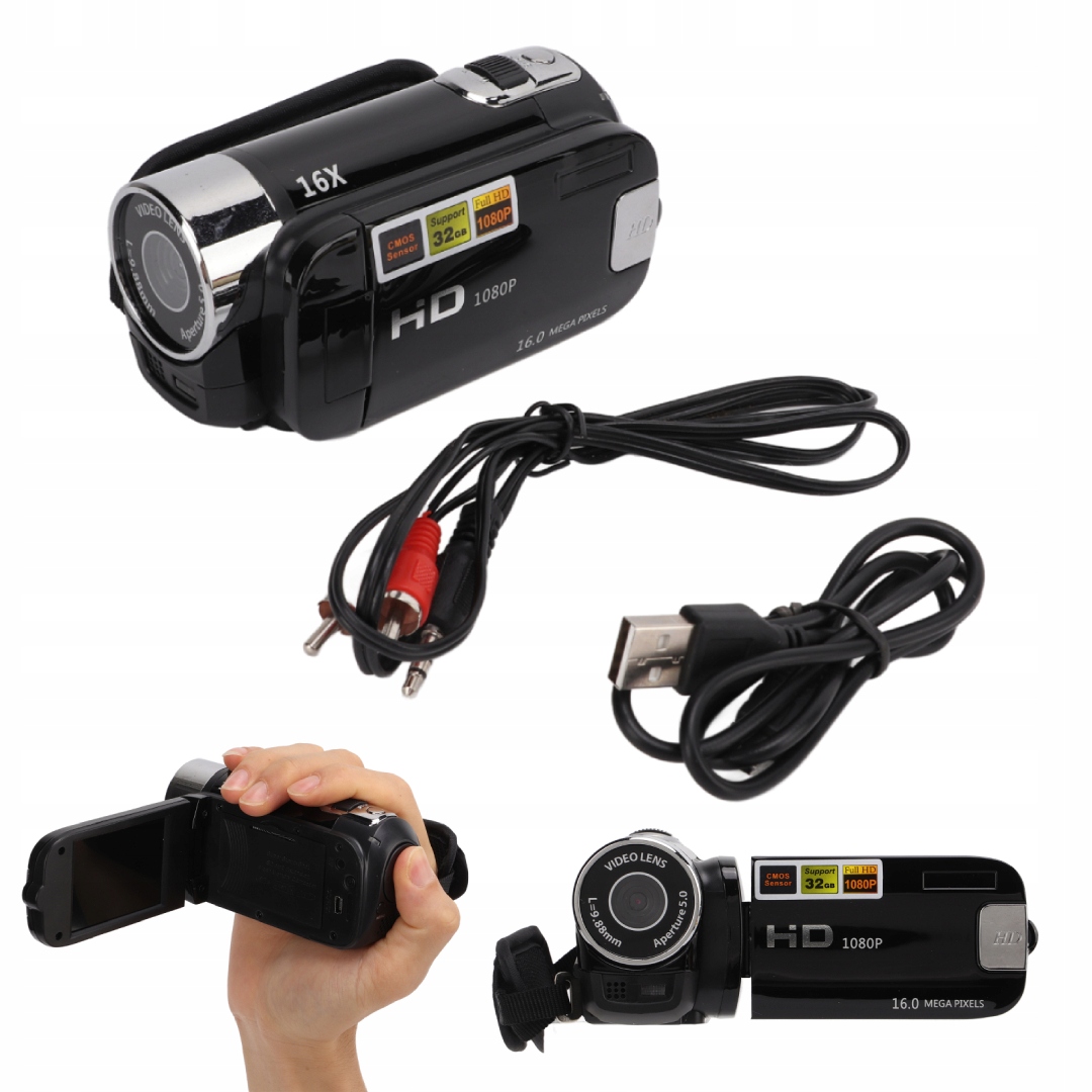 Aparat Fotograficzny Cyfrowy Kamera LCD Full Hd 1080P 16X Zoom Wideo