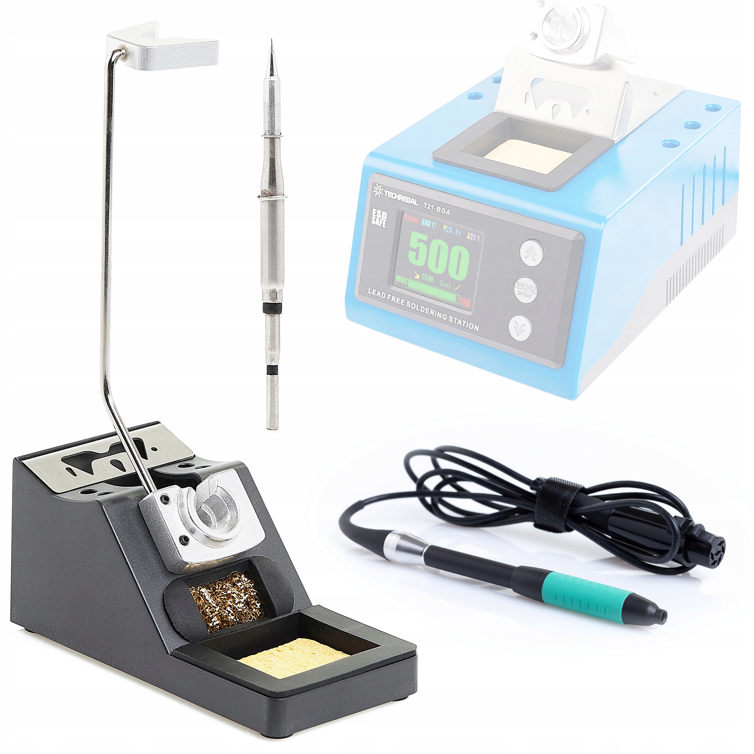 Sada Příslušenství Pro Stanici T21-BGA Techrebal Hrot T115-A Držák Pažby C115