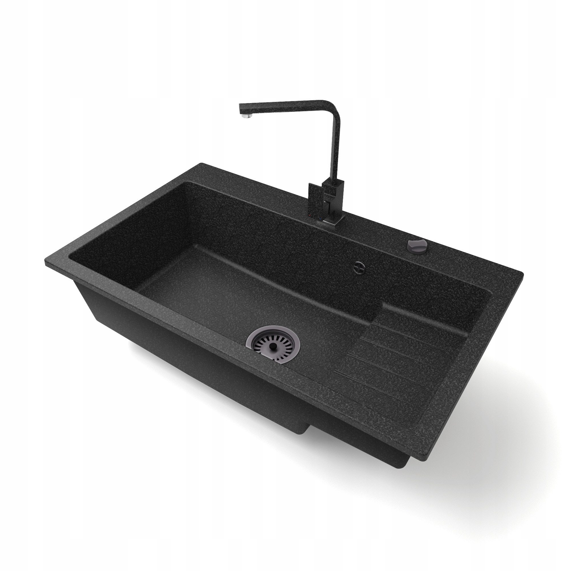 Kuchyňský dřez Jednokomorový Aron Sifon Automat Baterie Nook Barva