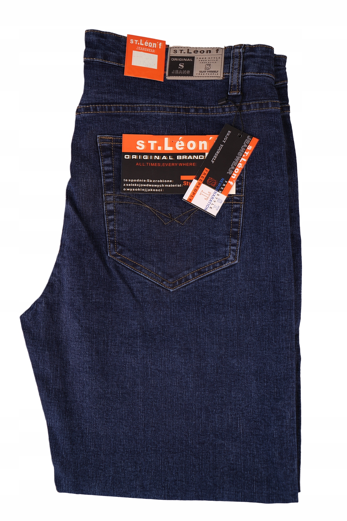 SPODNIE JEANS MĘSKIE ST LEON granat W33 L30 90-94 Marka inna