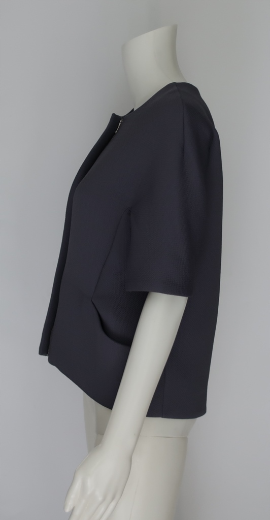 COS XS 34 ŻAKIET NA ZAMEK PASTELOWY ZGASZONY NIEBIESKI KRÓTKI RĘKAW Rozmiar 34