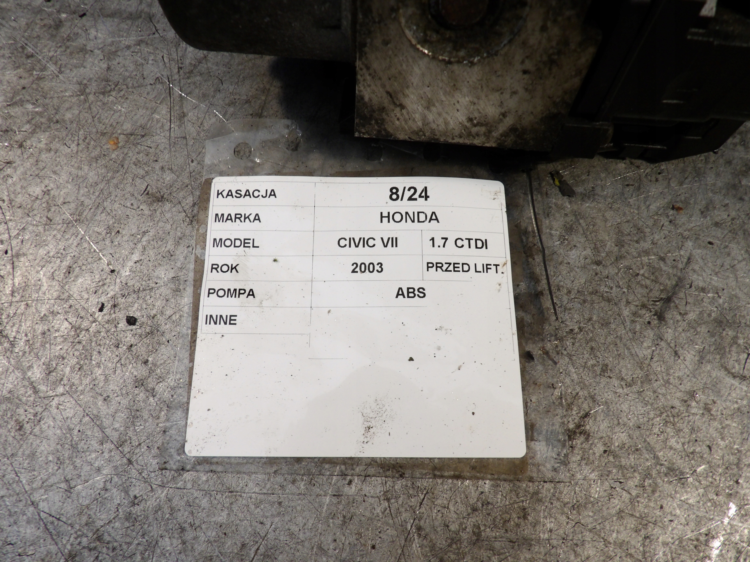 Honda Civic VII Pompa ABS 1.7CDTI 0265216895