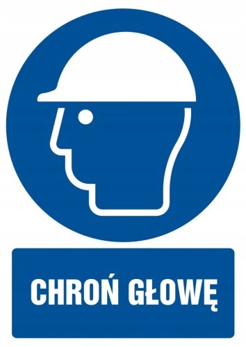 Chroń głowę znak tabliczka PCV 21x29,7