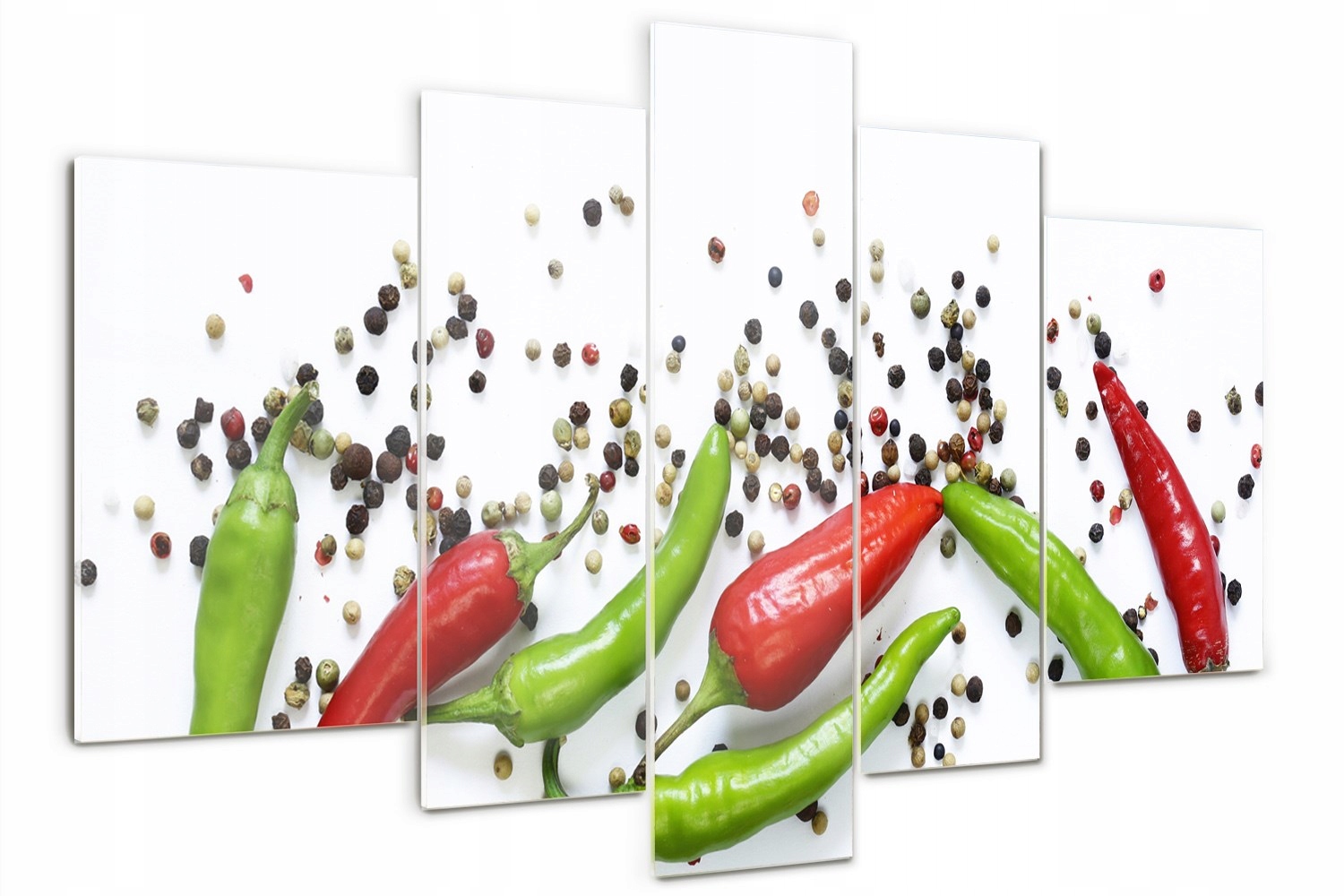 

Obraz szklany tryptyk na ścianę Papryczki chilli