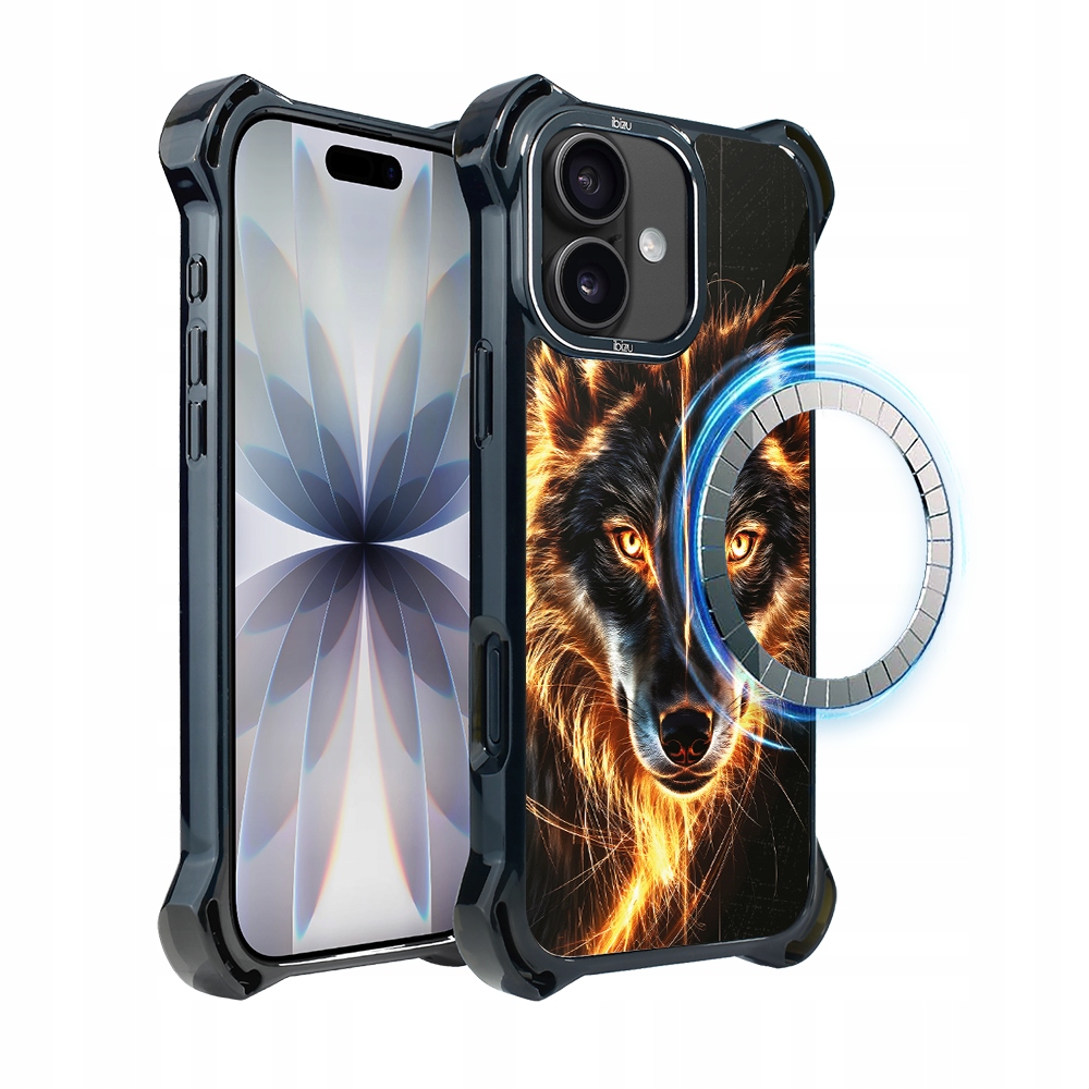 Etui do iPhone 17 Ibizu DropGuard Ultra z MagSafe, Ognisty Wilk