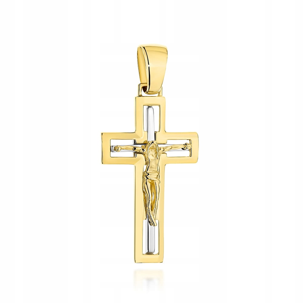 Zlatý křížek 585 14k Dvoubarevný 6.9g s Ježíškem