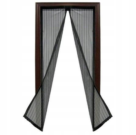 MOSKITIERA SIATKA NA DRZWI KOMARY OWADY CZARNA MOCNA ZASŁONA 210 x 100 CM