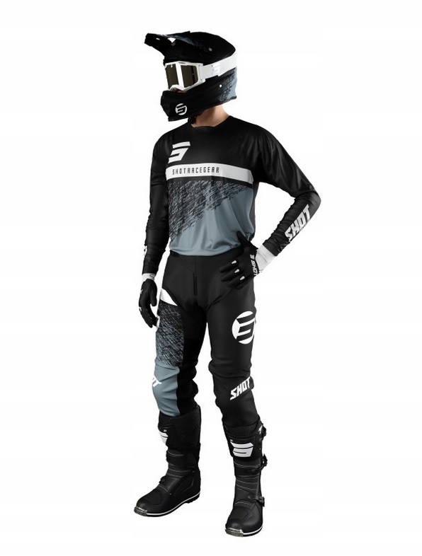 Shot strój Roll Czarny spodnie bluza XXL cross