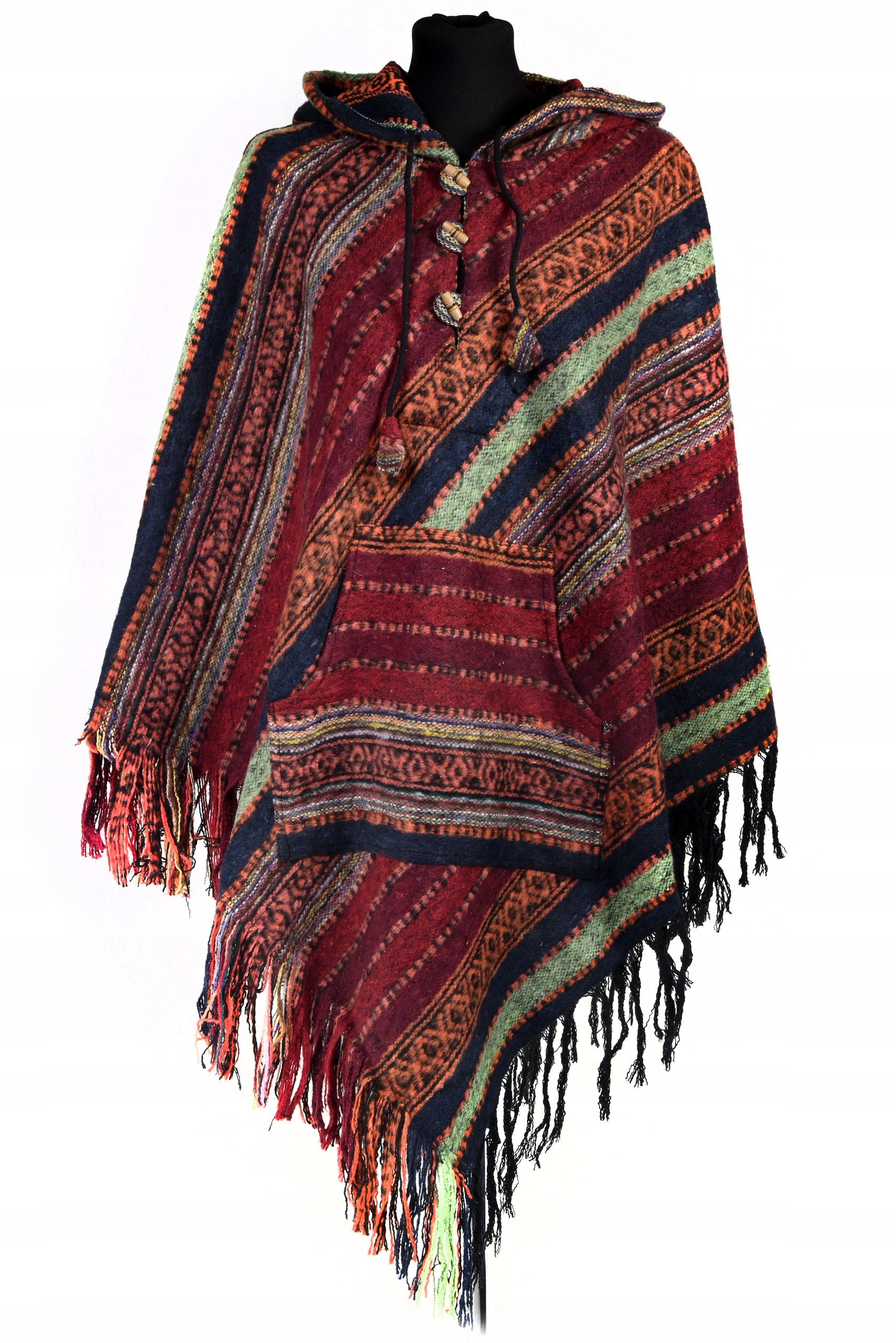 Nepálské Pončo Třásně Etno orient Pled