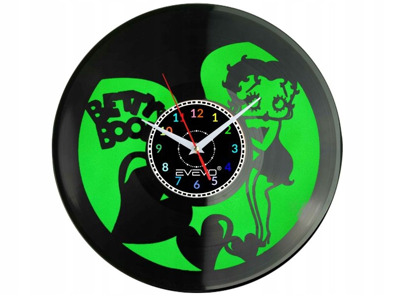 Betty Boop Pin-up Girl Nástěnné Hodiny Fluorescenční Pozadí Vinylová Deska Prez