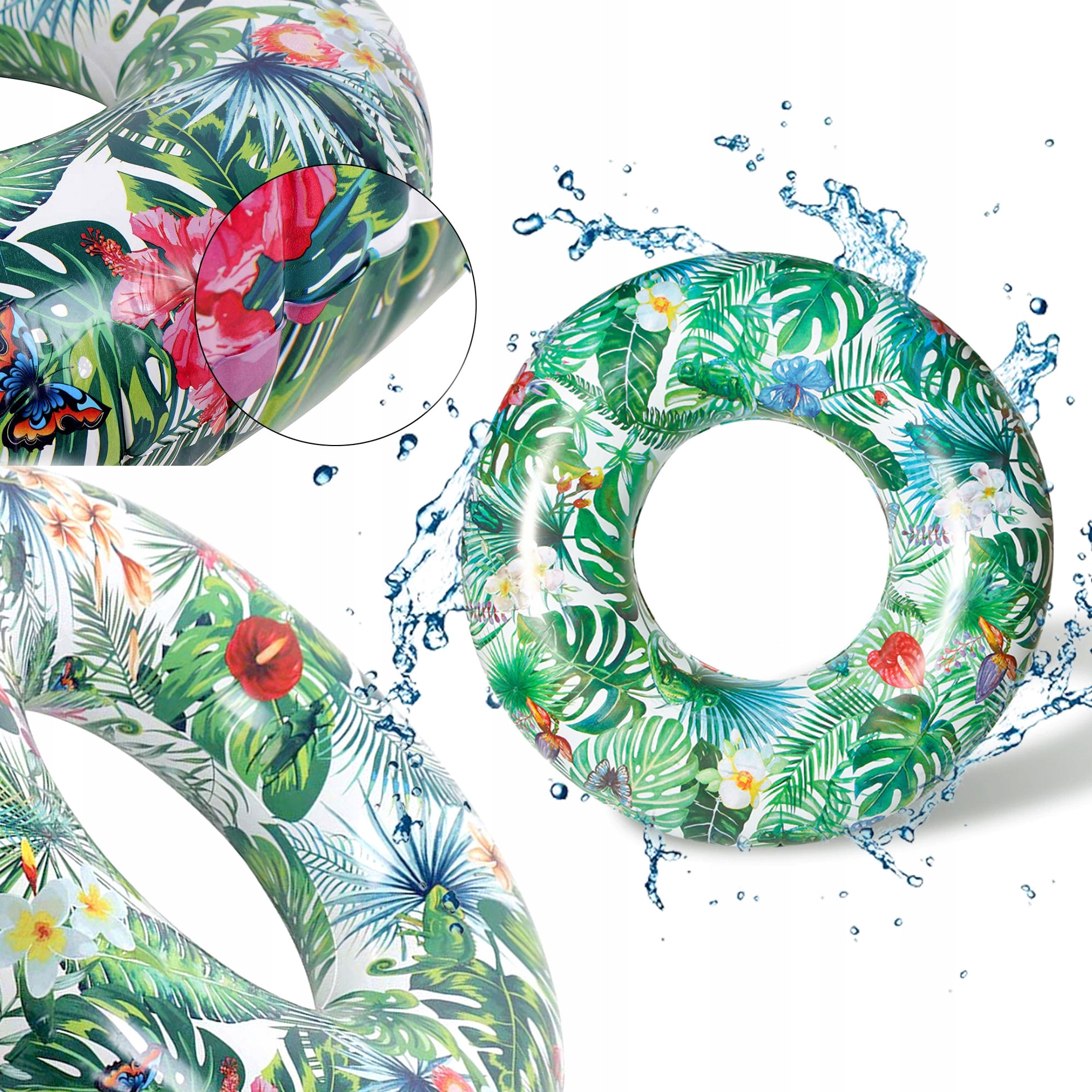 

Koło Tropical 80 cm Dmuchane Pływania Liść Kwiaty