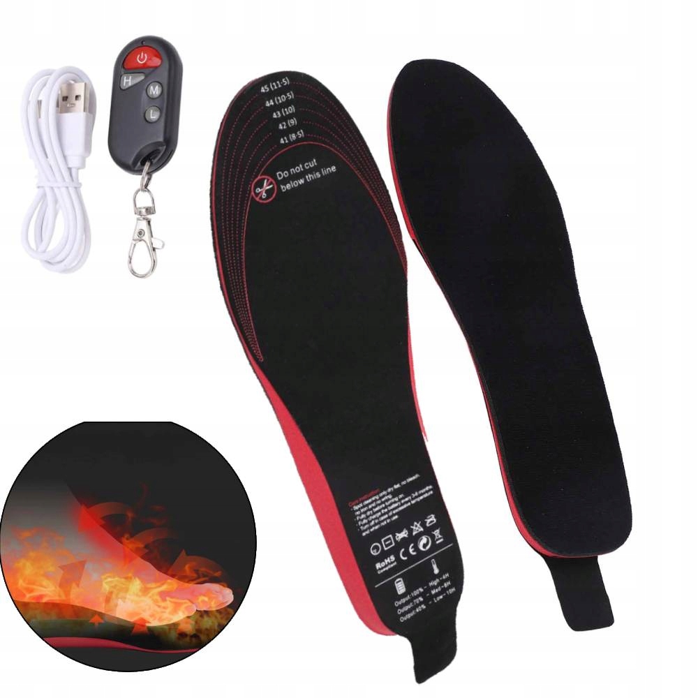 Vyhřívané Vložky Do Bot Usb Elektrické Tenké Vel 41-45 2000MAH