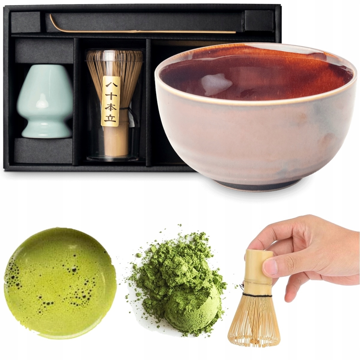 Zestaw Do Przygotowania Herbaty Matcha Matchy Uzu Brown 4 Elementy Edo Japa
