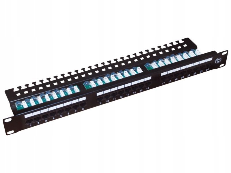Alantec Patch panel Utp kat.5e 24 portů Lsa s policí 1U