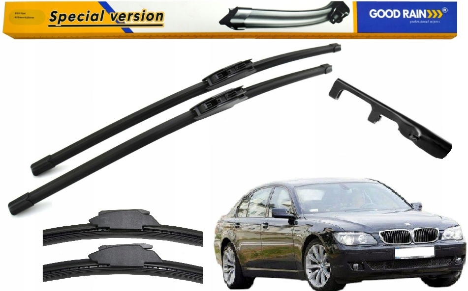 2xNOWE Wycieraczki Płaskie Pióra Przód Komplet Bmw Serie 7 E65 E66 01-08