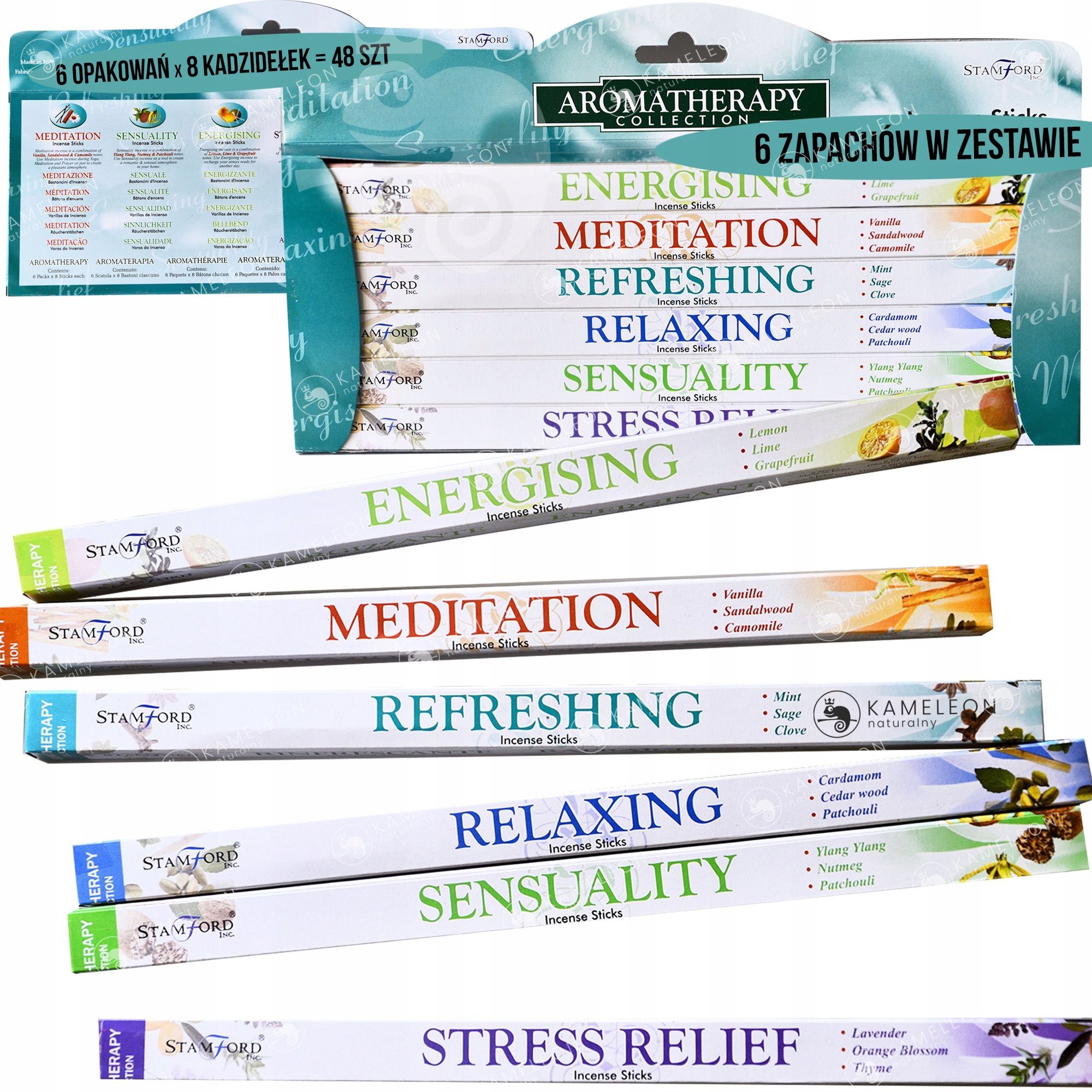 

Kadzidełka Joga Aromaterapia MIX 6 zapachów 48szt