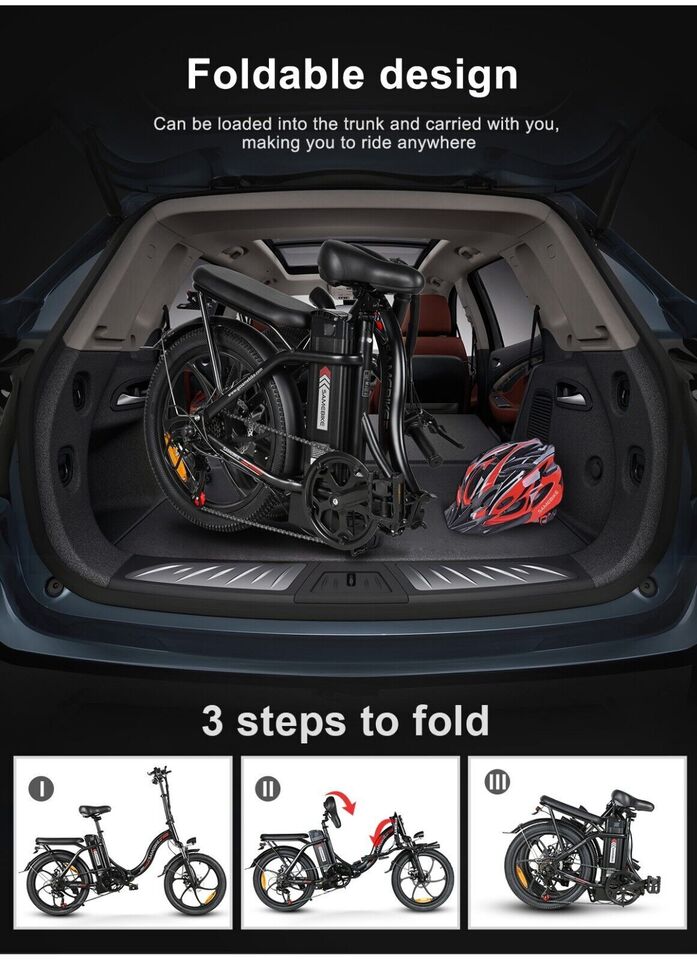 Rower elektryczny składany Samebike CY20 560W 32km/h 20" Damski/Męski MTB Rozmiar ramy mniejsza