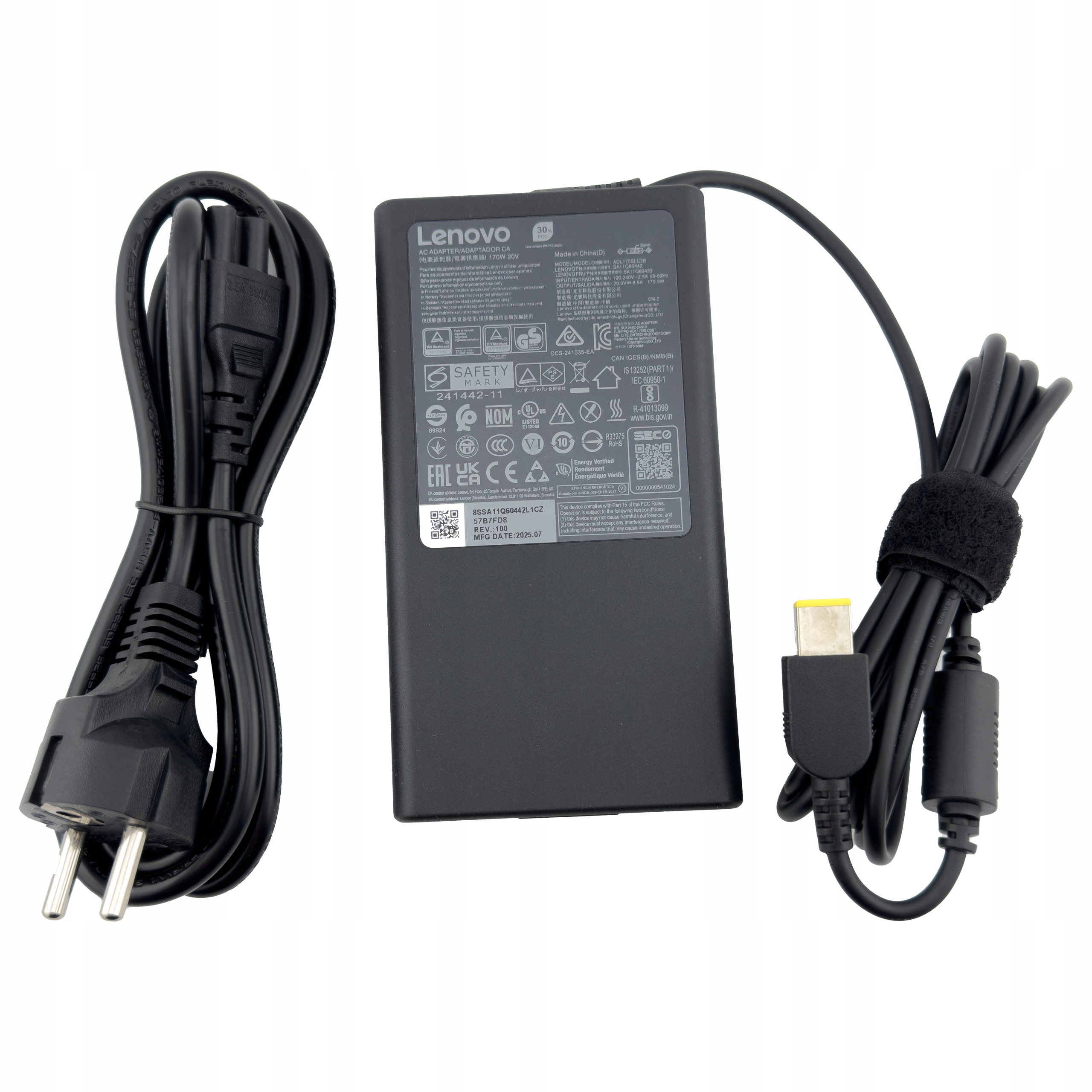 Zasilacz Ładowarka Lenovo 170W 20V 8,5A (slim tip) kabel