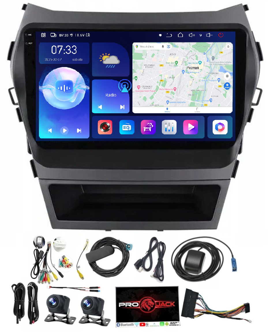 Autorádio S Navigací Carplay Android Auto Hyundai Santa Fe IX45 13-17 6GB Ram 128GB Rom Sim