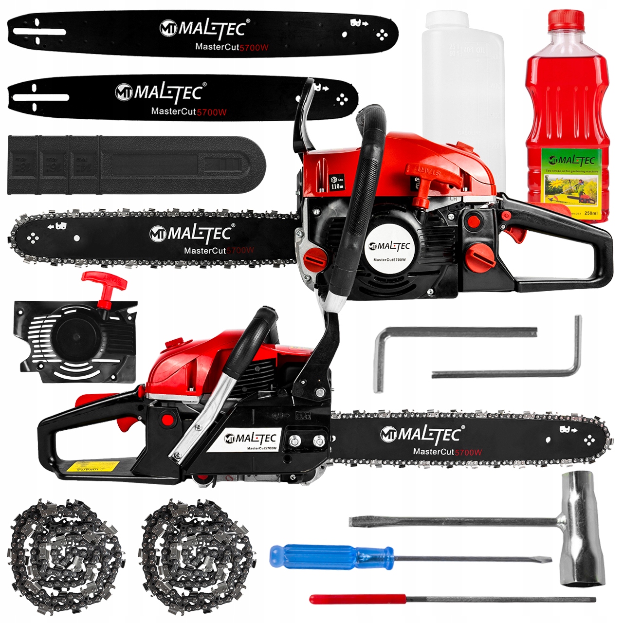 PIŁA ŁAŃCUCHOWA SPALINOWA PILARKA PROWADNICE OLEJ 5,7KM DUŻY ZESTAW MOCNA Seria MasterCut5700W