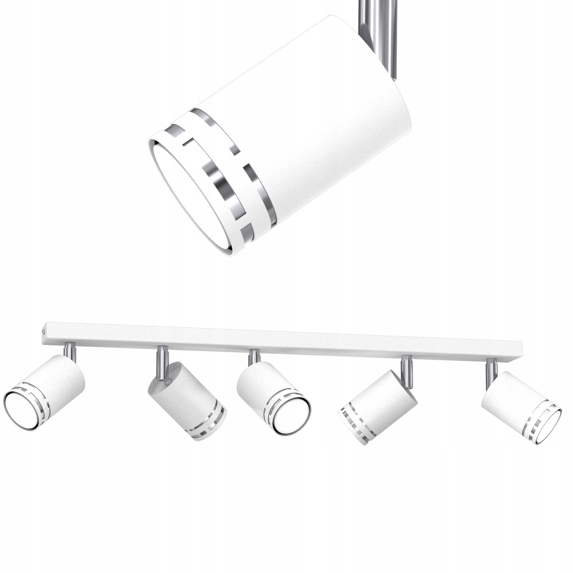 Stropné Svietidlo Biela Chrómová Led GX53 Poľsko Lampa Spot Reflektor