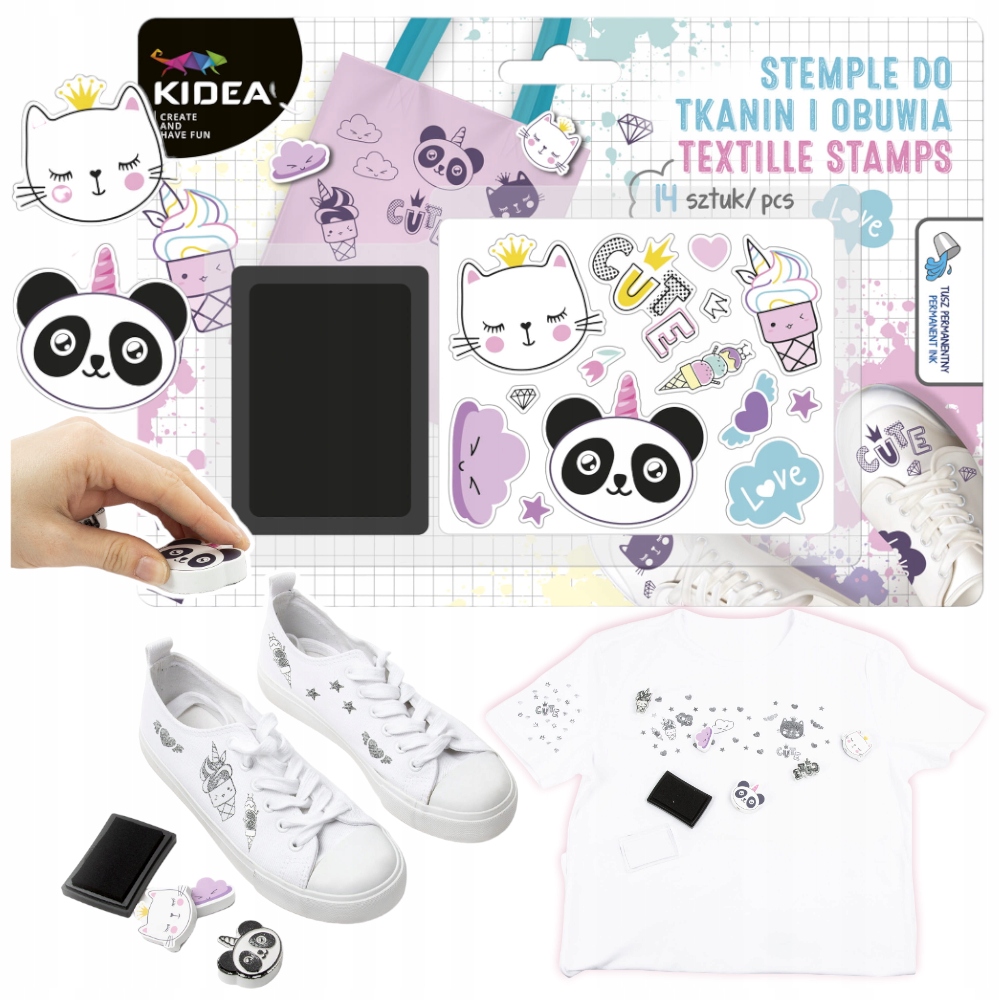 

Pieczątki dla dzieci do ubrań, tkanin zestaw Kidea