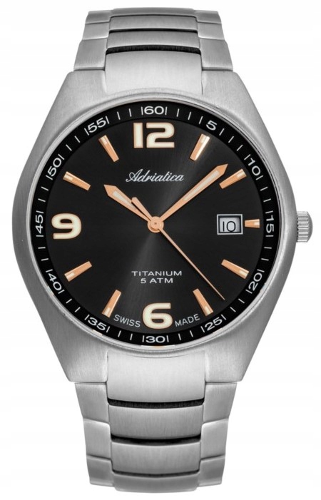 Pánské hodinky Adriatica A1069.41R6Q Titanium gravírování swiss