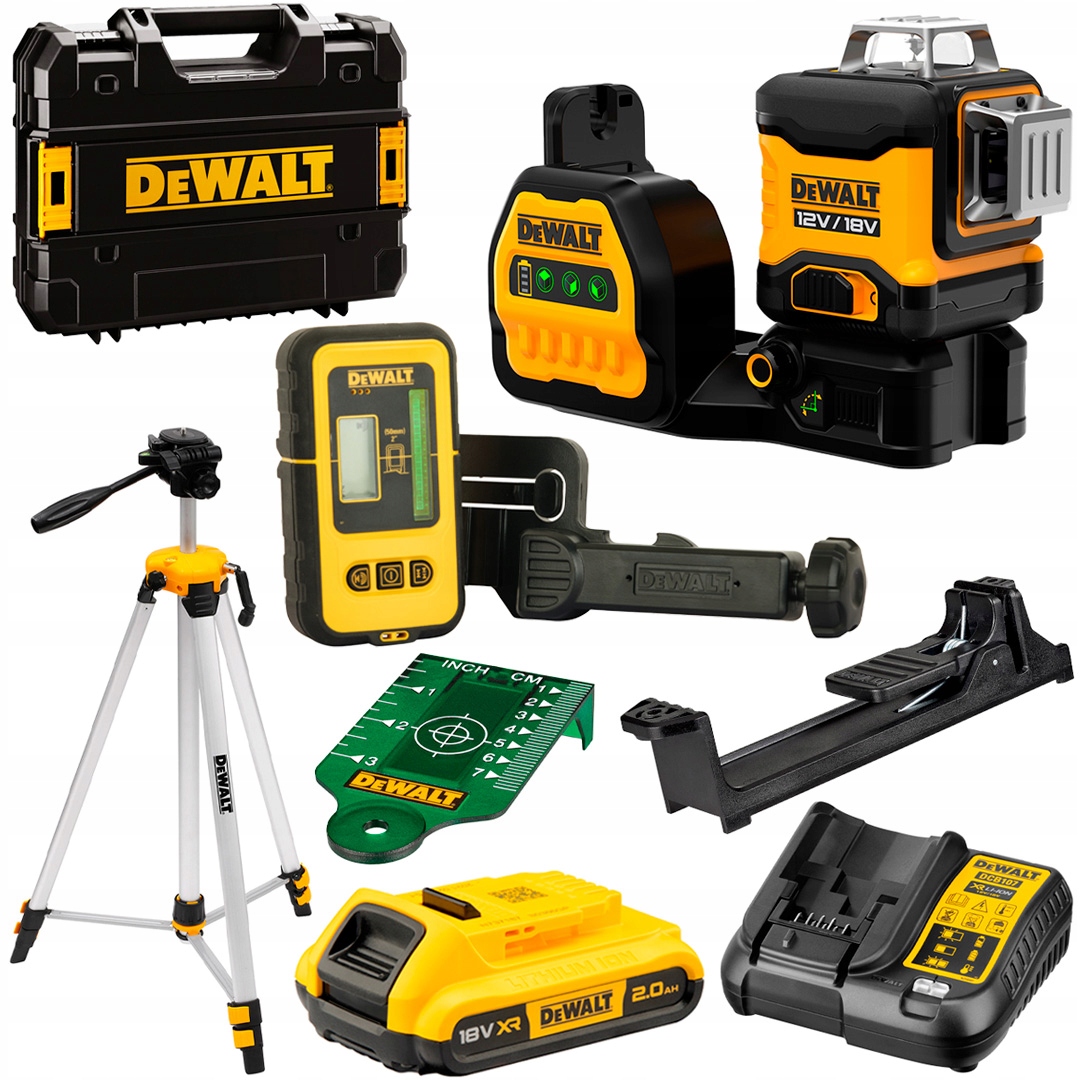 Laserowy statyw DeWALT DCE089D1G18 z czarną powłoką