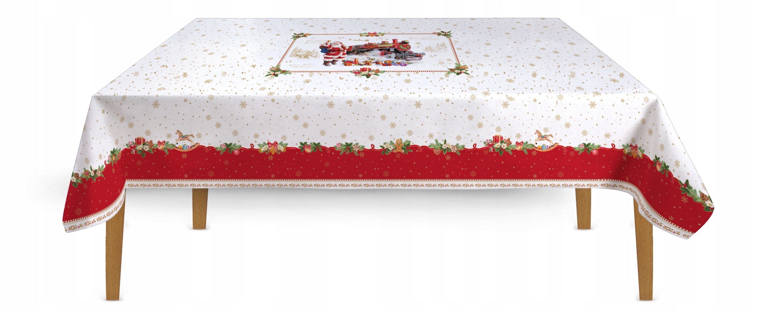 Vianočný obrus 250 x 145 cm na stôl Vianoce Štedrý zimný