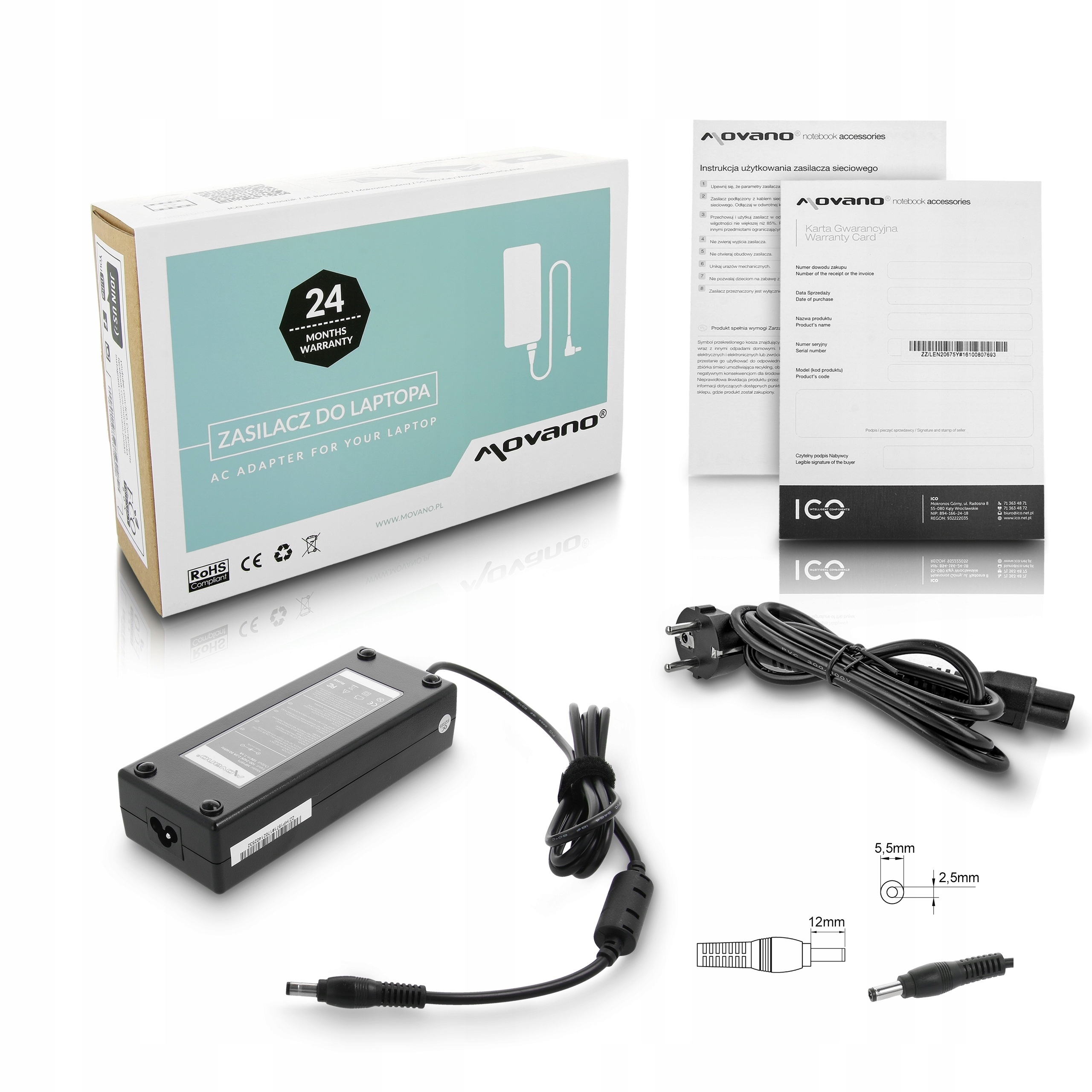 Zasilacz ładowarka do Acer Asus Toshiba 19V 7,1A 135W kabel zasilający