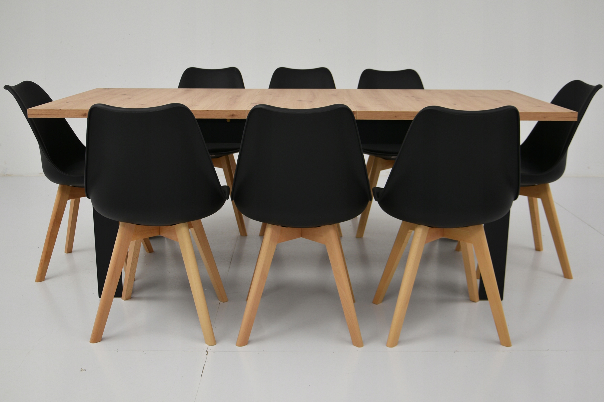 Stół ROZKŁADANY ARTISAN 2m 8 krzeseł SKANDYNAWSKIE Kształt blatu prostokątny