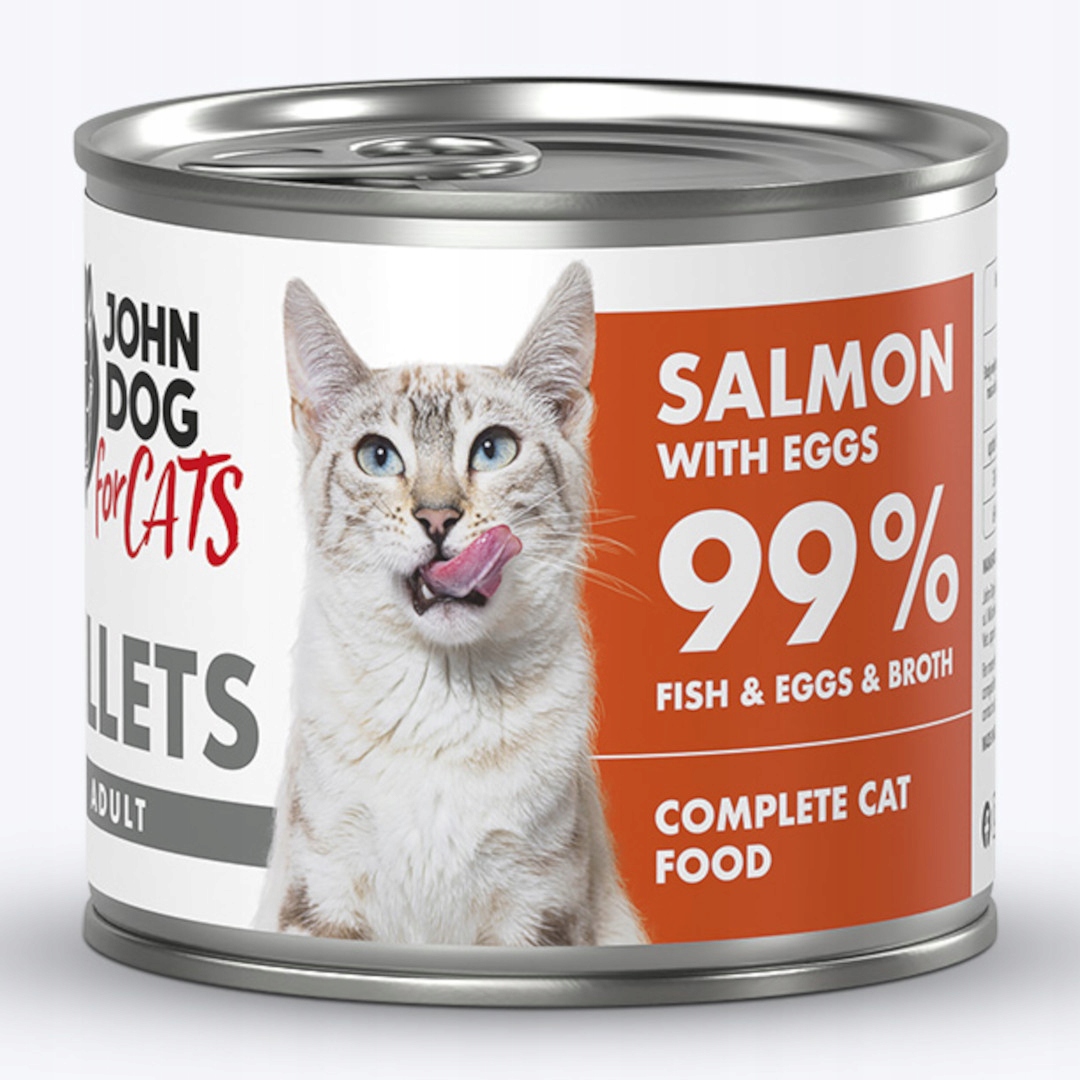 5X John Dog ForCat Fillet losos s vejci mokré krmivo pro kočky 140 g