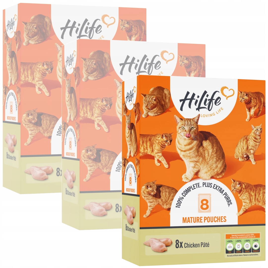 Hilife Kuřecí paštika 24x70 g Vlhké Krmivo Kapsičky pro zralé kočky