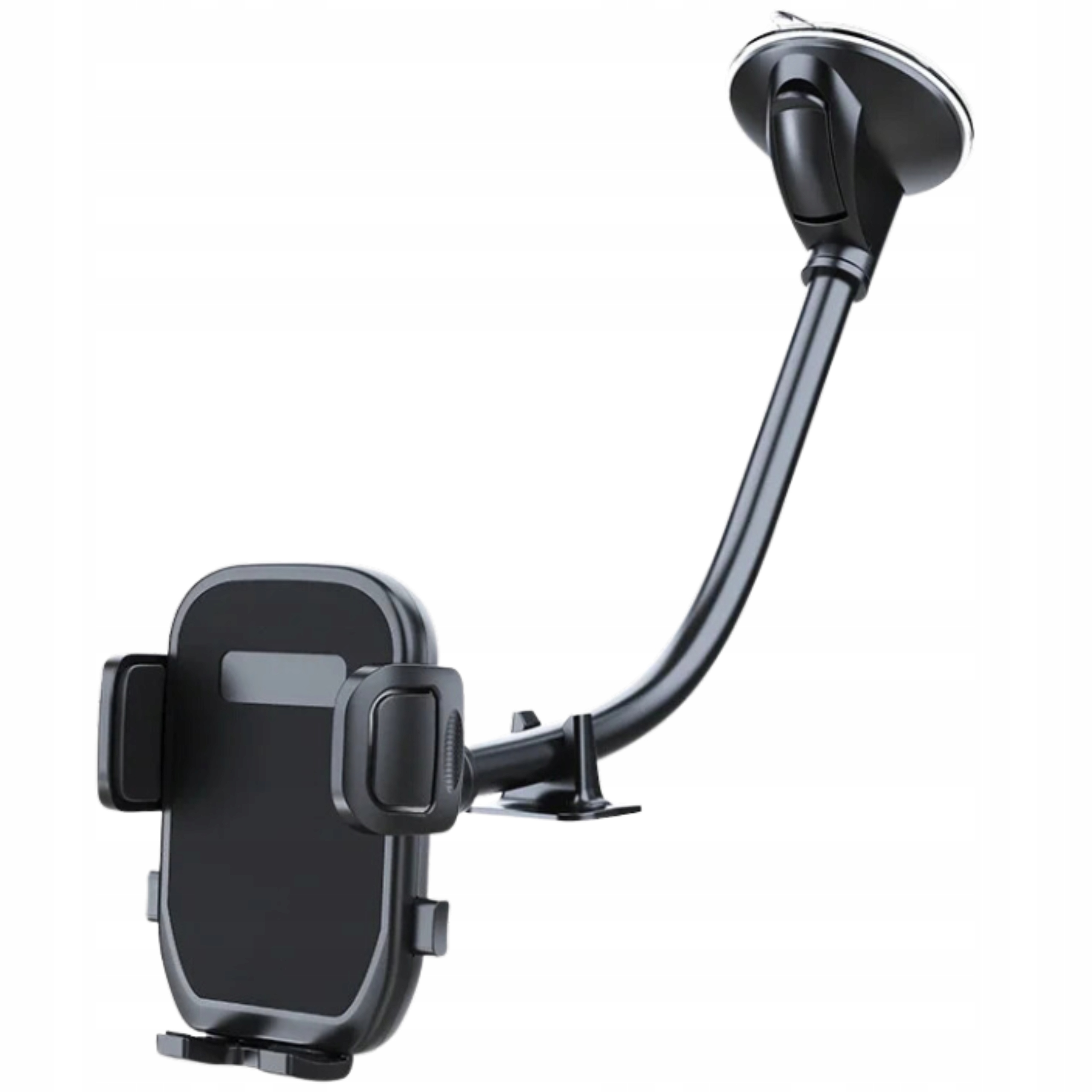 Uchwyt do samochodu na telefon czarny długi długie ramię elastyczny