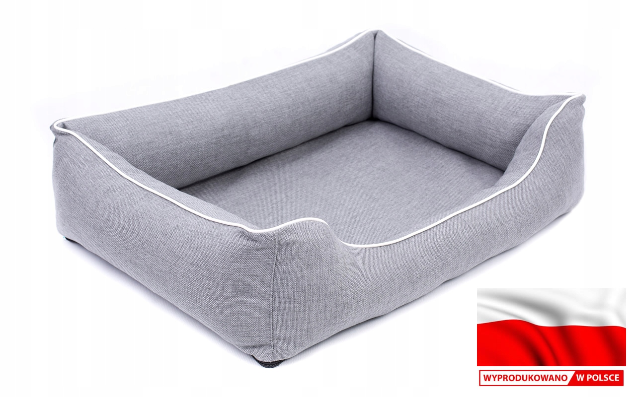 Elegantní pelíšek pro malého psa Pl 80x60, rozebíratelná, šedá/bílá