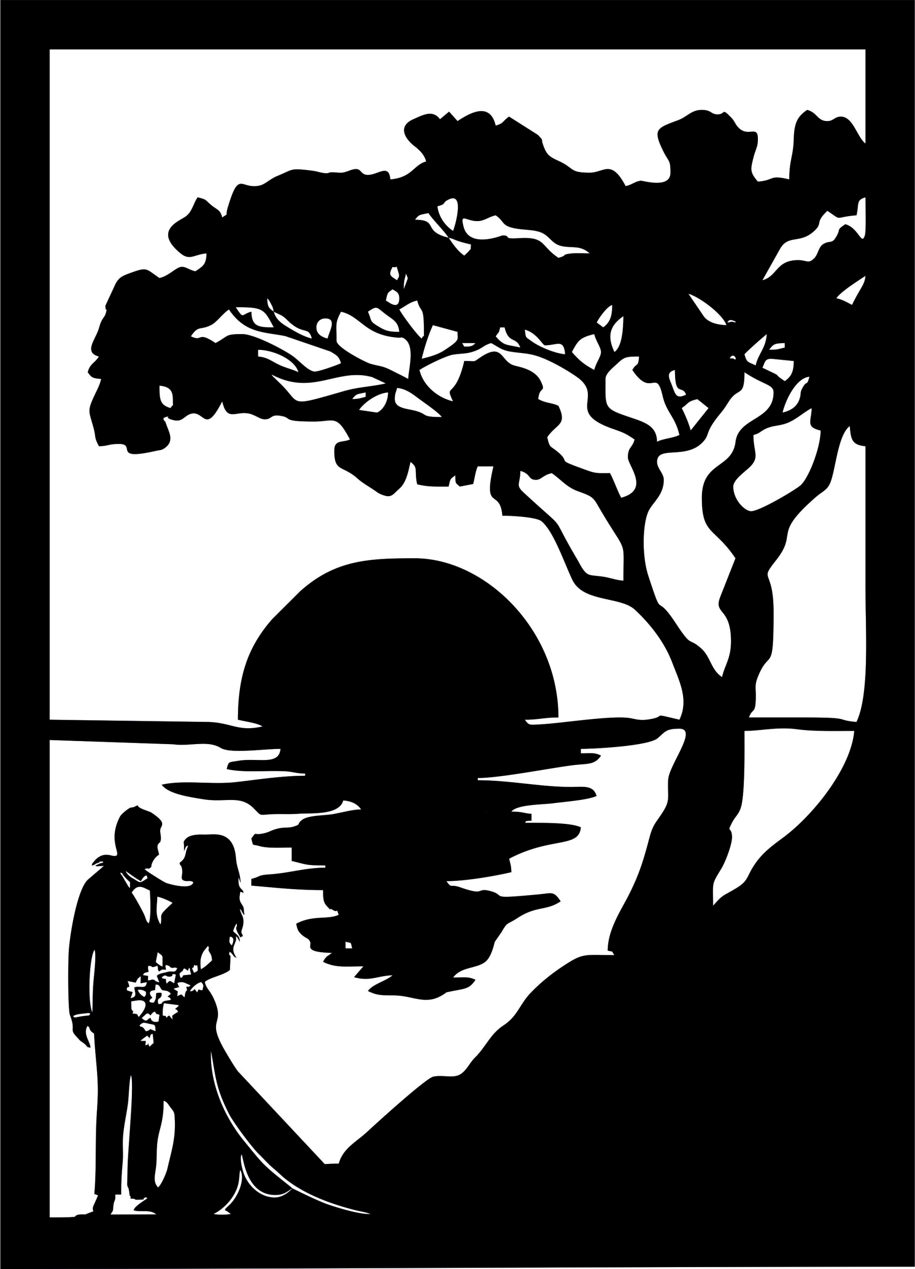 kwadrat drzewo para młoda zachód słońca bonsai 55