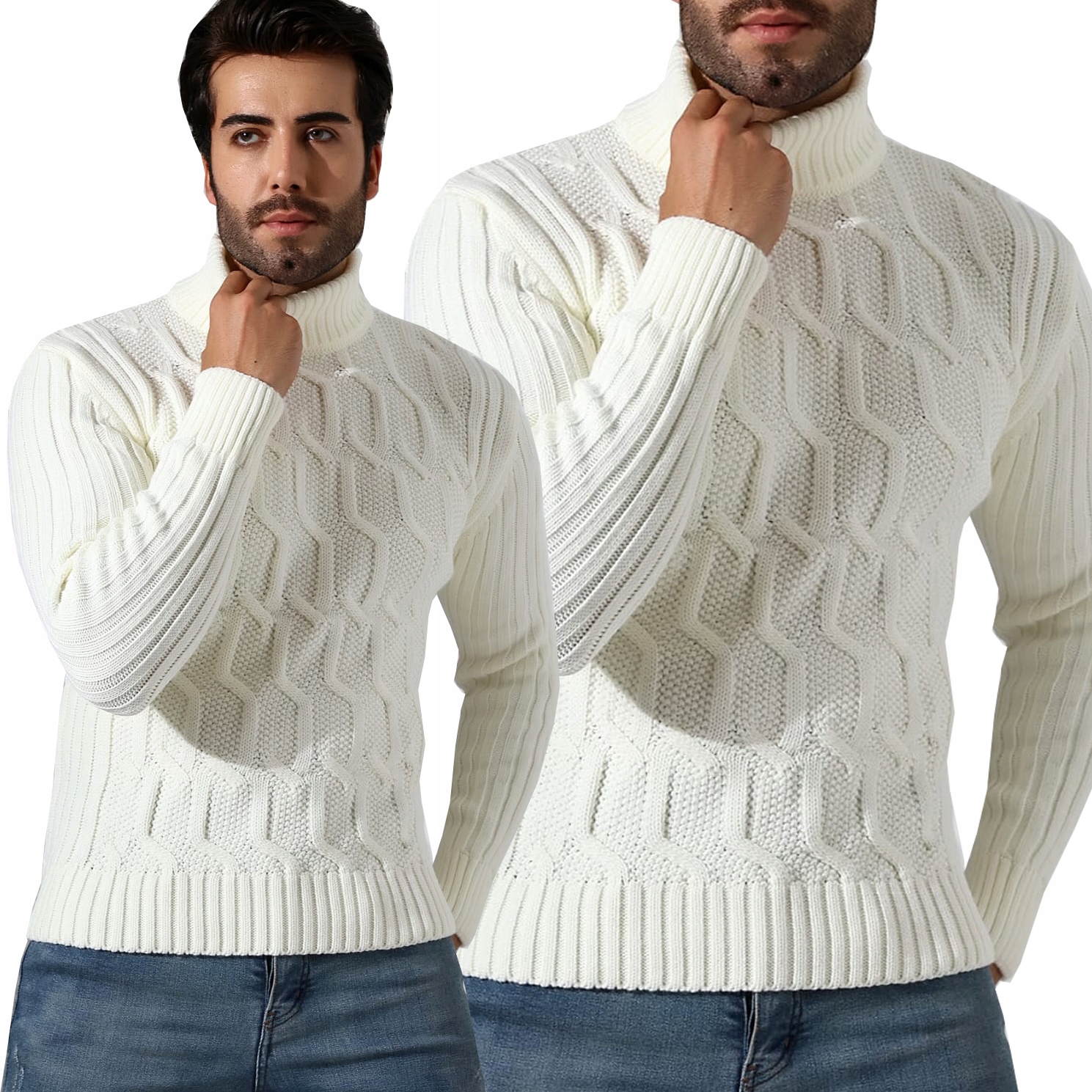 Pánský Svetr Mikina Rolák Silný Teplý Vlna