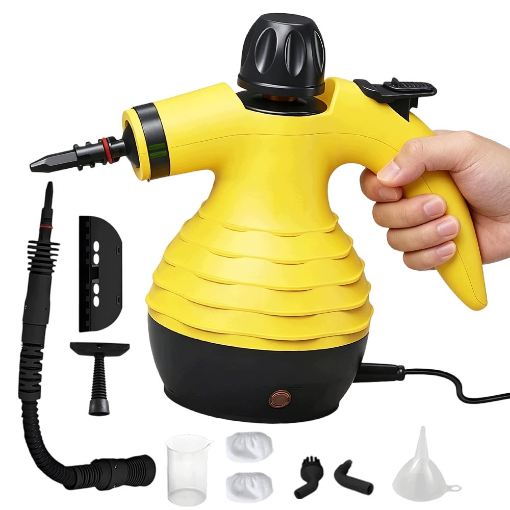 Víceúčelová parní čistička pro domácnost na mastnotu a vodní kámen 1050W žlutá