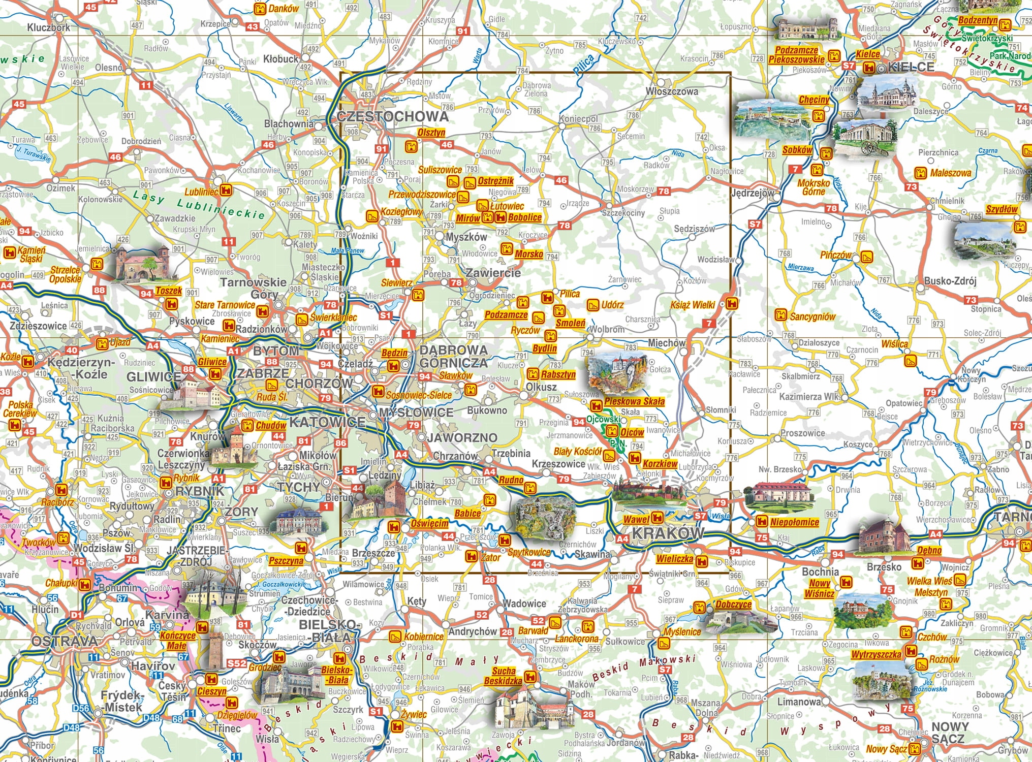 Mapa Zamków Polski NOWE WYDANIE ISBN 9788381845113