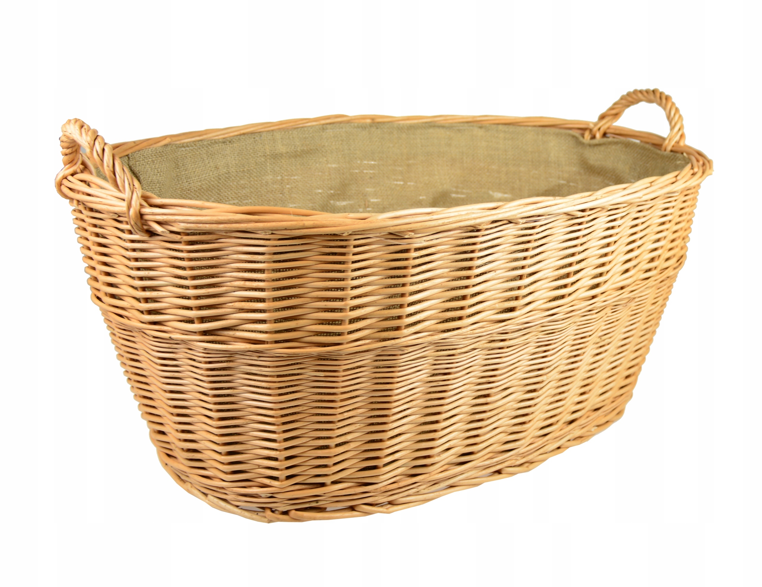 Wiklinowy KOSZ NA DREWNO ZABAWKI JUTA 70 cm Marka inna