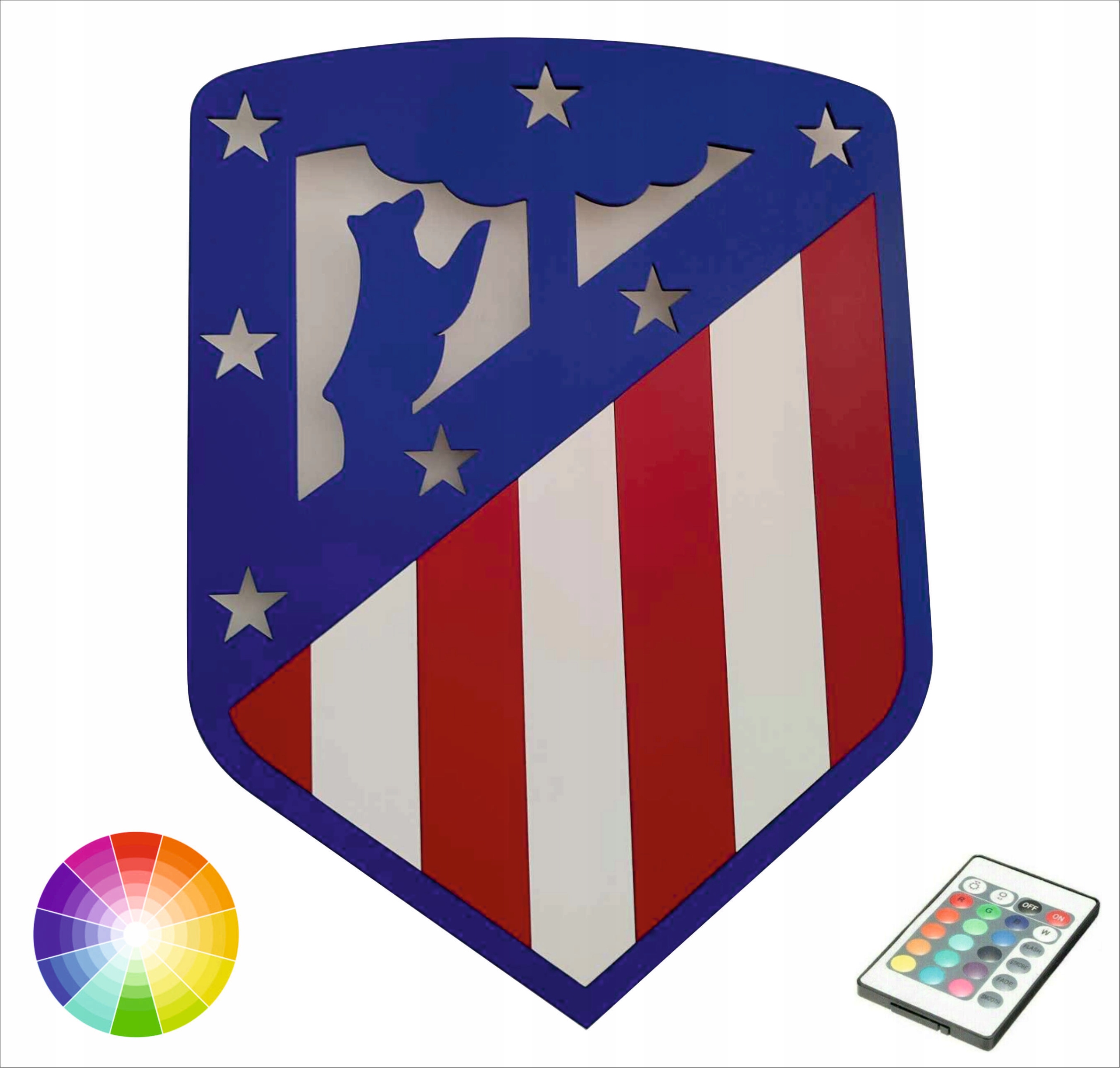 erb Atletico Madrid noční lampa na zeď Led Rgb Pilot