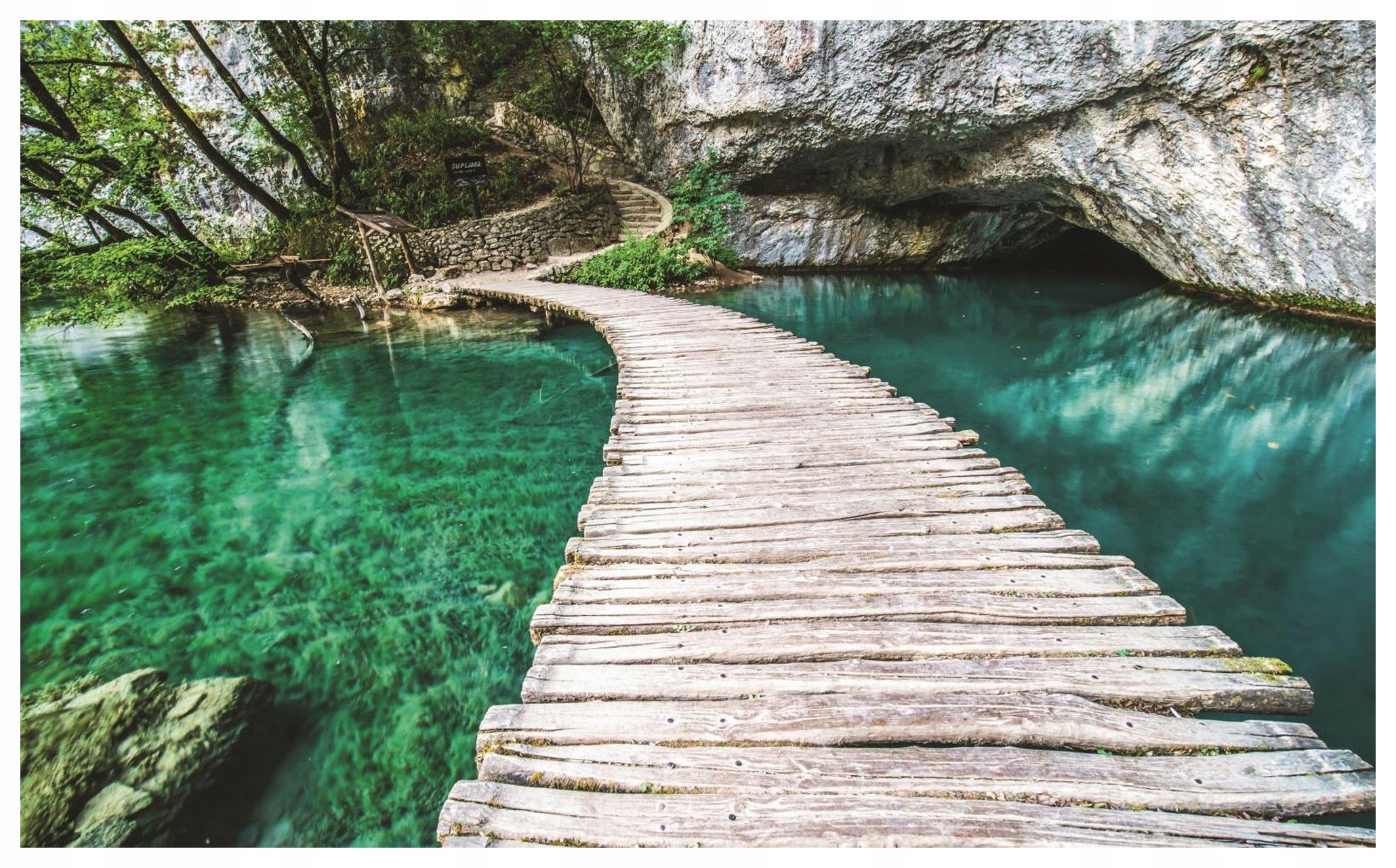 Tapeta Chorvatsko Plitvická jezera tyrkysová klidná vinylová 312x219 lepidlo