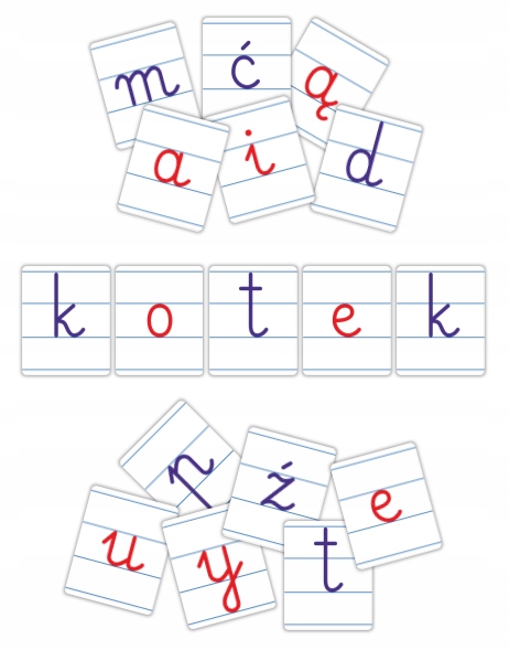 

Literkowa układanka Literki Pisane (97 kart)