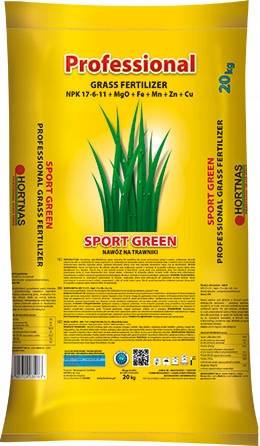 Nawóz Hortnas Sport Green Wiosenno-letni 20kg do trawników do trawy
