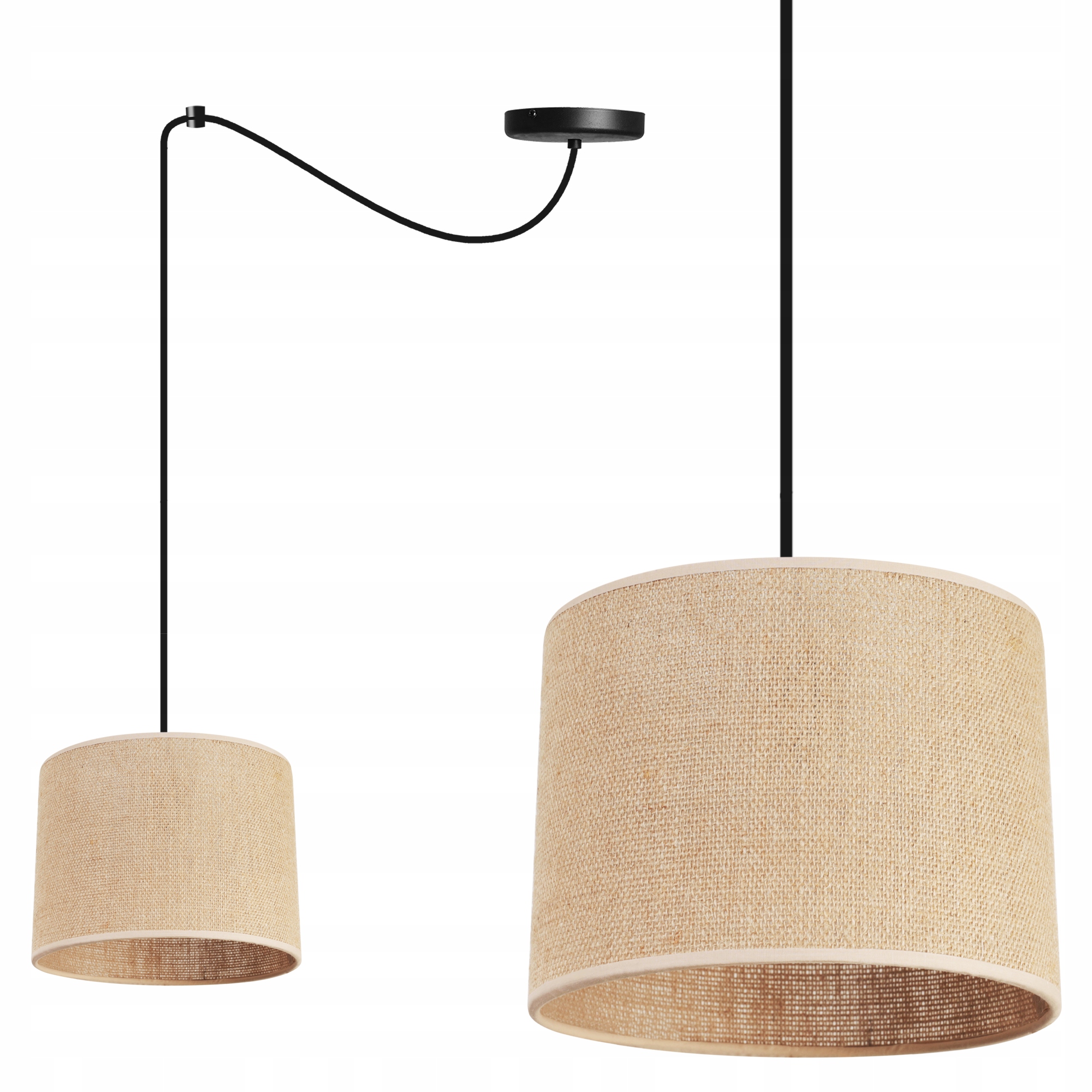 Závěsné Svítidlo Stropní Lustr Jednoduché Stínidlo Boho Juta 20 CM Pavouk