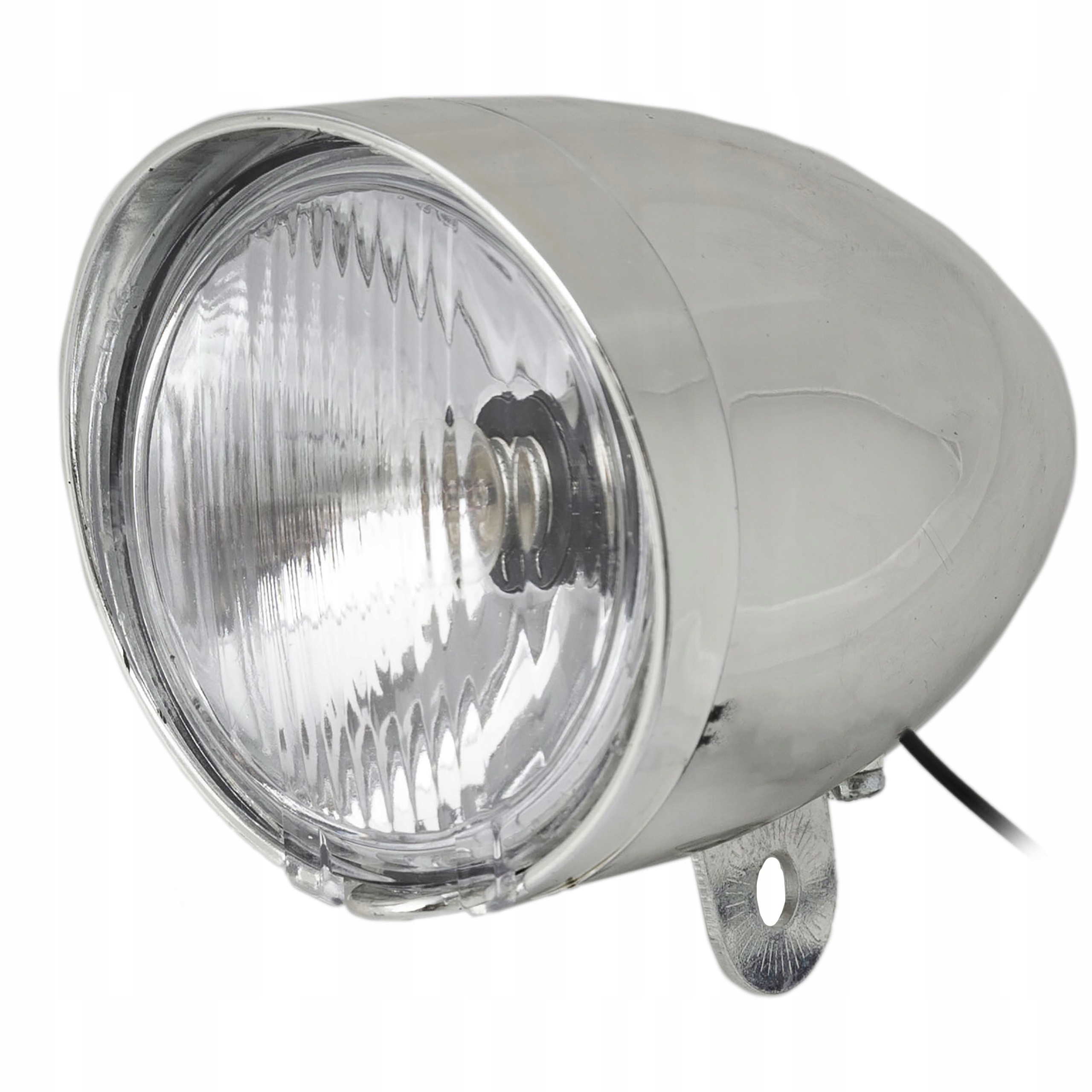 Lampa Przednia /dynamo/ Na Widelec Retro Srebrna