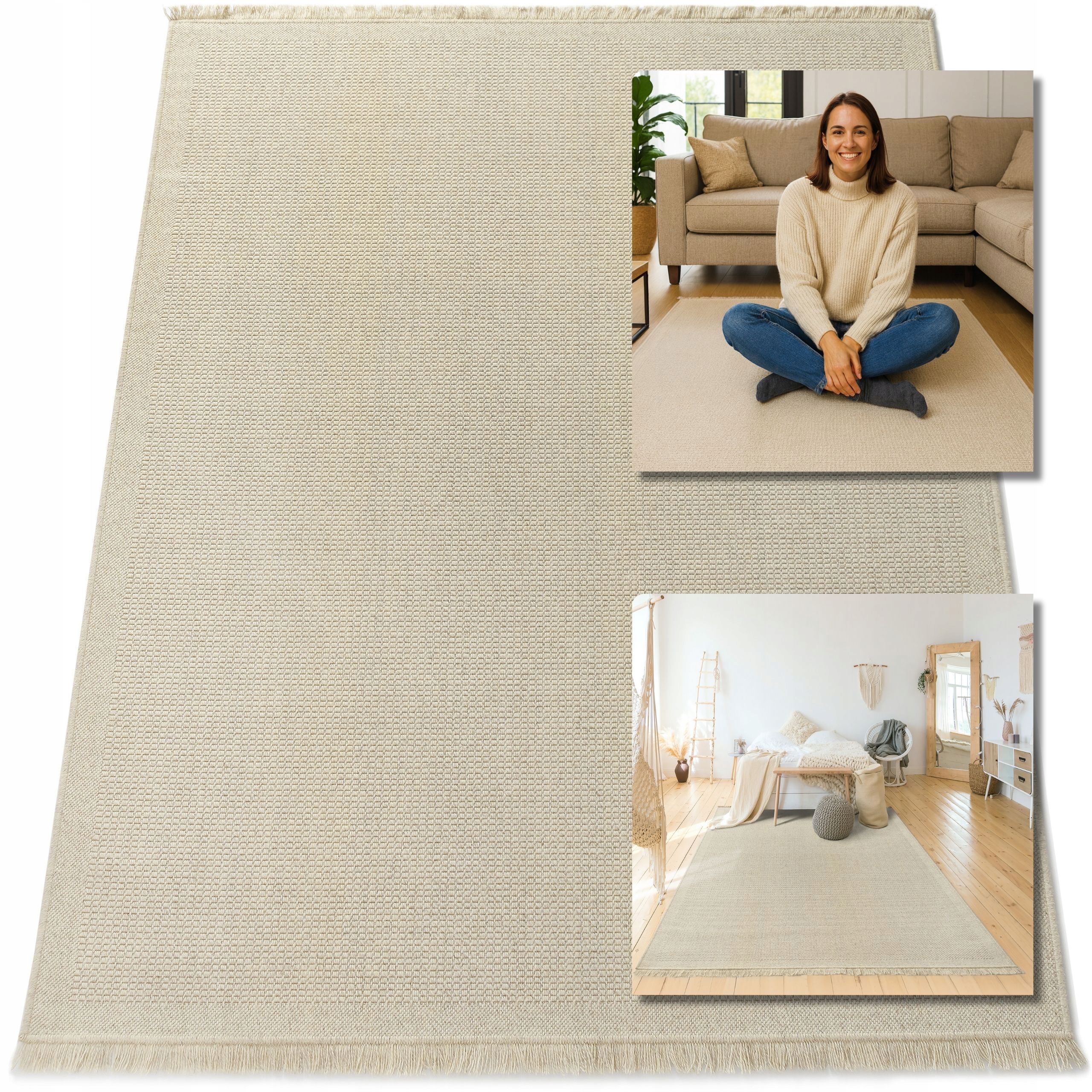 Koberec Vlněný Dune Boho Béžový Vlněné Koberce Do Obýváku Vlna 160x230