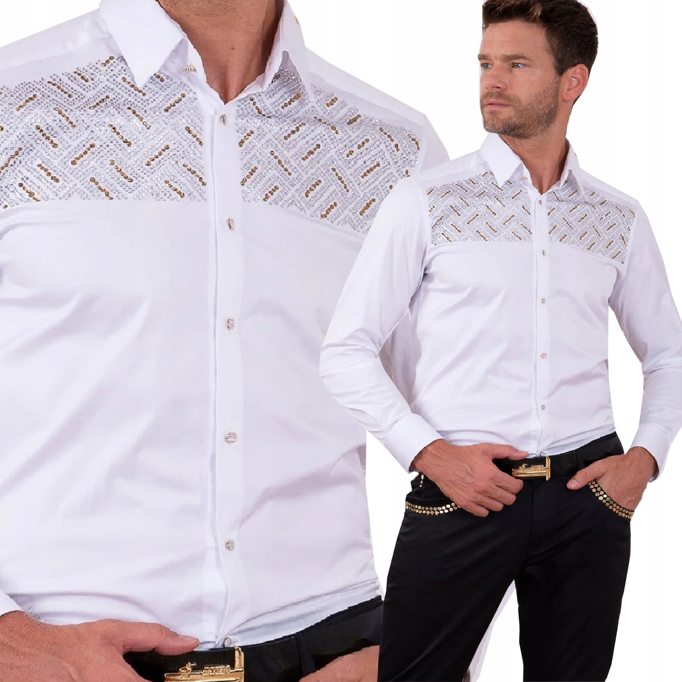 Pánská košile Mondo Limited Shine Večerní Flitry Gold