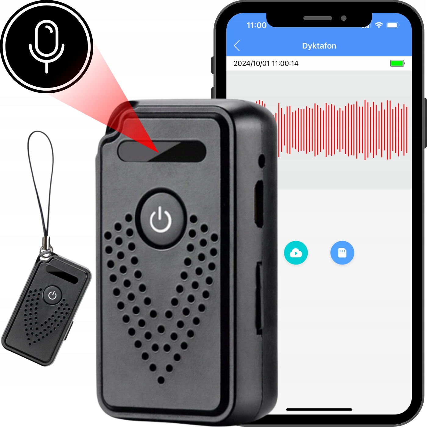 Špionážní Diktafon Wifi Odposlech Malý Magnet Aplikace Vzdálený Odposlech